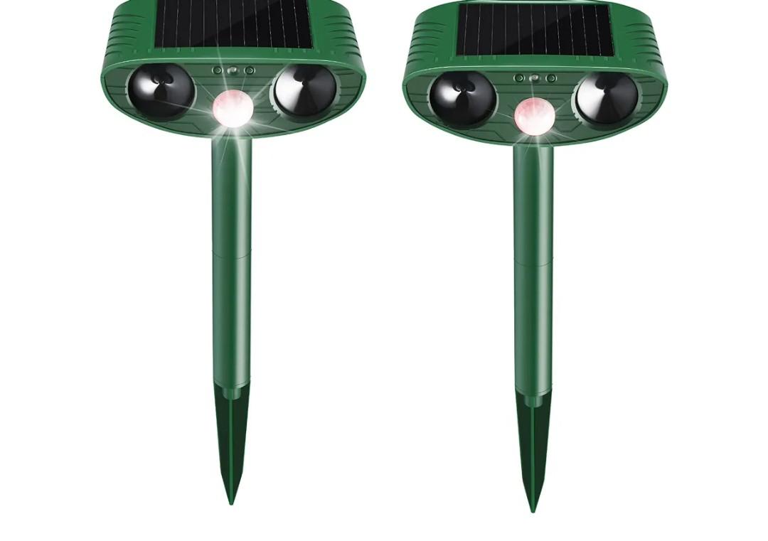 Cat Repellent Outdoor,2 Pack Solar Animal Repeller Ultrasonic Cat Deterrent with Motion Sensor Waterproof Pest Repeller Animal Deterrent for Garden Yard Skunks,Raccoon Birds Squirrels Deer