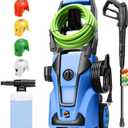Electric Pressure Washer,5000 PSI 4.0 GPM Power Washer Electric Powered with Foam Cannon,4 Nozzles,33FT Hose and Soap Bottle,Car Wash Machine/Car/Driveway/Patio Clean (Blue)
