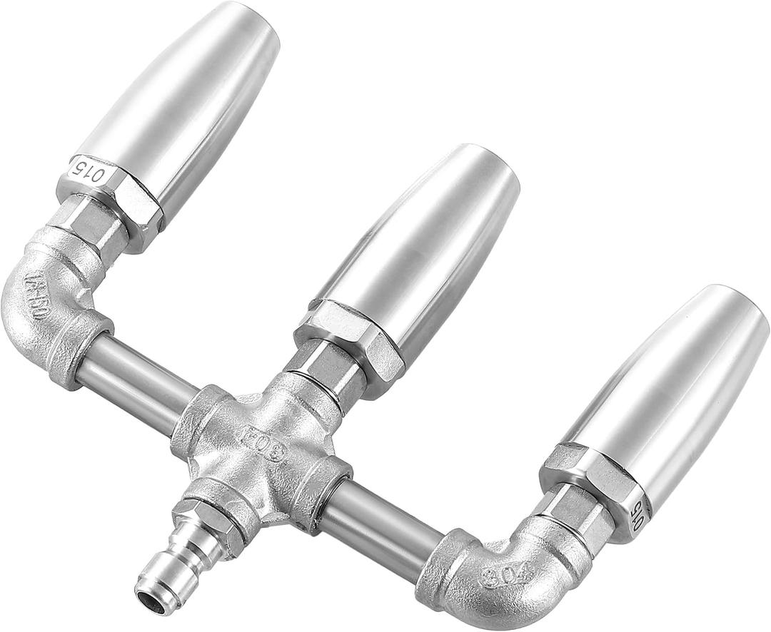 Triple Turbo Nozzle Pressure Washer, Stainless Steel 360 Rotating Turbo Tip with 1/4" Quick Connector, 1.5 Orifice 3-in-1 Turbo Nozzle, 3000 PSI