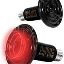 50W Reptile Heat Lamp(2 Packs)-Ceramic Heat Emitter for Reptiles Amphibian Pet Brooders Chicken Incubation, and Terrariums Turtle Lizard Bearded Dragon Snake E26