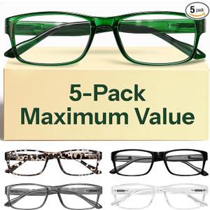 Gaoye 1.0 Professional Reading Glasses for All Day  Computer Readers with Blue Light Protection  Value Pack