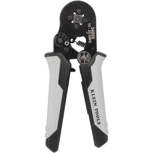 Klein Tools 34055 Ferrule Crimping Tool, Square Crimper Pliers for 10 to 22 AWG Wire Terminals, Built-In Adjustable Ratchet, for Electrical Work
