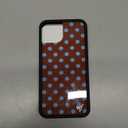Wildflower Cases - Compatible with iPhone 13/14 | Protective Black Bumper, 6.5ft Drop Test Certified, Women Owned Small Business | Spots Aesthetic Trendy Cute | Polka Dot - Brown & Blue