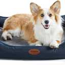 Orthopedic Dog Beds for Medium Dogs, Durable Egg Crate Foam Sofa Dog Bed wit Washable Removable Cover,Waterproof Lining,Pet Bed for Large Dogs (Navy Blue, 39.4" L x 31.5" W x 7.4" 