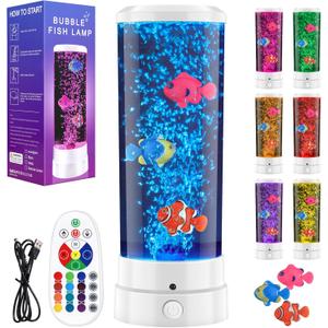 Sensory Fish Lamp with 16 RGB Colors, Silent Operation, Soft Lighting, and Remote Control. A Creative Gift for Children, Classmates, Friends, Lover, and Family (White)