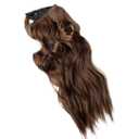 Invisible Wave Hair Extension, 22 Inches, 4 Clip Wave Hair Piece, Brown