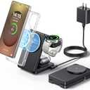 3 in 1 Magnetic Foldable Wireless Charger for Samsung, Fast Mag-Safe Charging Station for Galaxy S26 S25 S24 Ultra Plus/Z Fold/Z Flip 7/6/5, Charger Stand for Galaxy Watch Ultra /8/7/6/5/Pro, for Buds