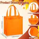 Wesnoy 18 Pcs 36 Pcs Thanksgiving Non Woven Fall Gift Bags with Handles Reusable Party Favor Goodie Bags Bulk, Autumn Rainbow Color Tote for Women Wedding Birthday Bridal Shower Decoration (Orange)