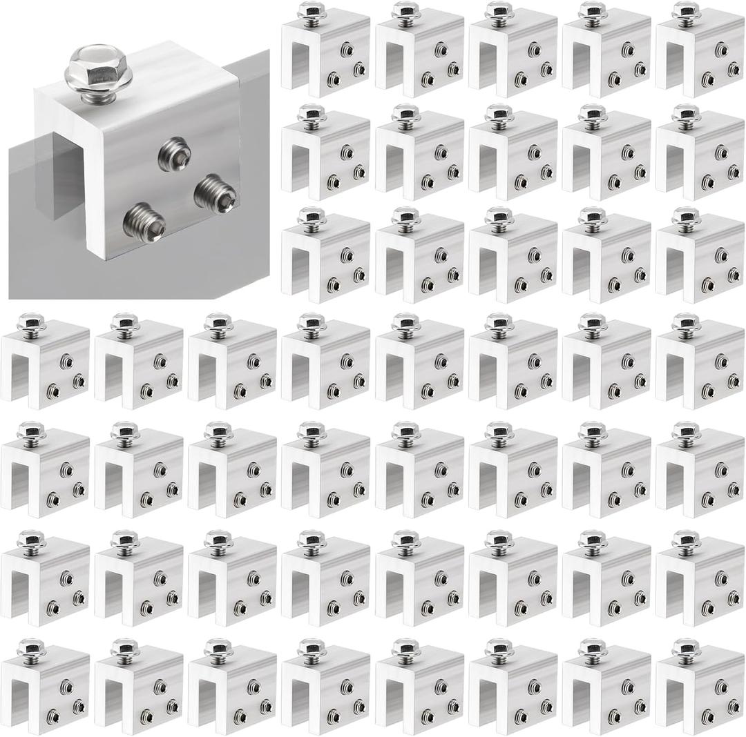 48PCS Standing Seam Roof Clamps, Metal Roof Fixing Clamps, Racking Bracket for Solar Panel Module Installation, Starlink Base, Heat Cable and Snow Guard Attachment