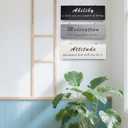 3 Pcs Motivational Wall Signs, Rustic Wooden Inspirational Plaques, Office Wall Decor for Home Office Coworker Gift (Simple Color)