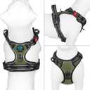 PHOEPET No Pull Dog Harness with Handle Front & Back Clip, Easy on Lockable Snap Buckle at Neck, Adjustable Reflective Vest with Handle for Dogs (M, Misty Green)