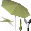 Tempera Patio Market Outdoor Table Umbrella with Push Button Tilt and Crank, Large Sun Umbrella with Sturdy Pole & Fade Resistant Canopy, Easy to Set
