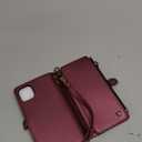 Defencase Compatible with iPhone 11 Case Wallet with RFID Blocking Card Holder for Women and Men, Fashion PU Leather Magnetic Snap Flip Zipper Strap Wallet Phone Case Fit for iPhone 11 6.1", Wine Red