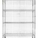 Commercial Grade NSF Listed Metal Wire Mesh Storage Chrome Mobile Security Cage Kit, 24" x 48" x 70", Perfect for Warehouse, Grocery Store, Restaurant, Dishroom