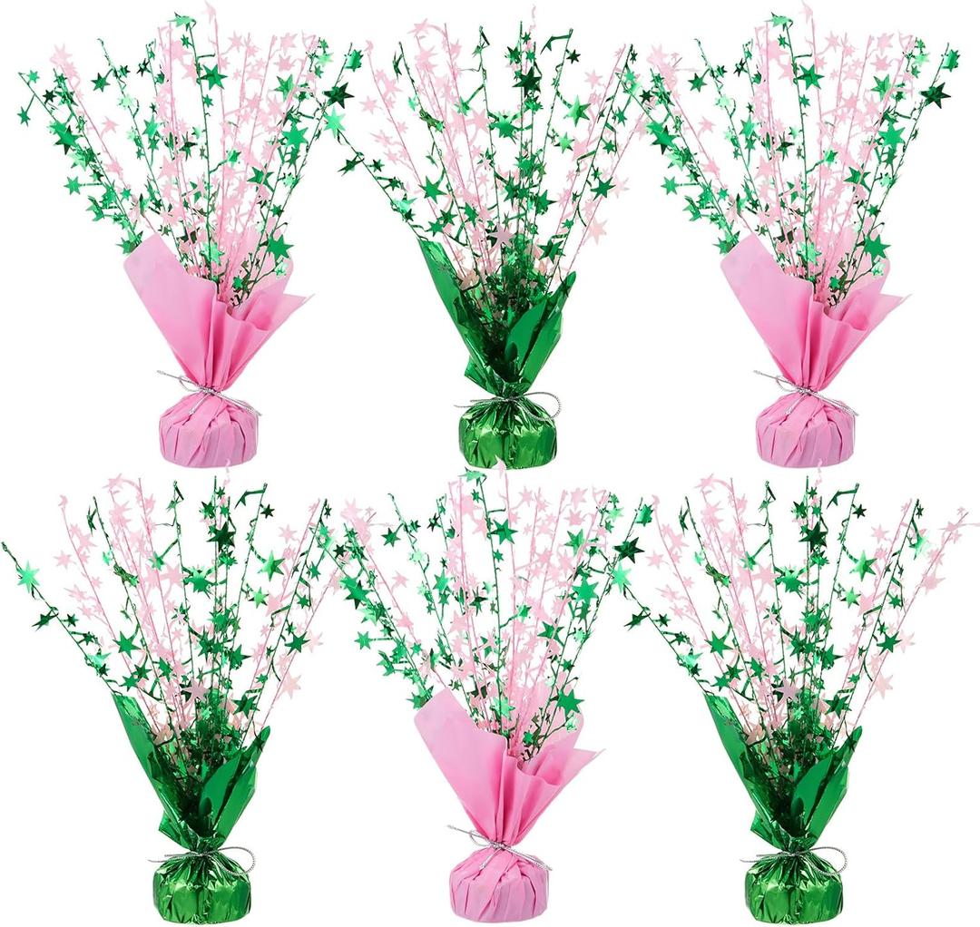 Geelin 6 Pack Witch Theme Party Supplies Pink and Green Metallic Foil Spray Centerpiece Star Table Decoration for Birthday Wedding Anniversary Graduation Holiday Party Supplies Decor