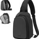 Cwatcun Camera Sling Bag Small, DSLR/SLR/Mirrorless Compact Camera Bag, Water-resistant Camera Shoulder Case Crossbody Photography Purse Compatible with Canon Nikon Sony Fuji Camera,Lens,Black (Medium)