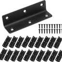 L Bracket, Heavy Duty Corner Brace, 20 Pack 4" Metal Shelf Bracket Angle Bracket for Shelves, Black L Brackets for Wood,100mm Overall Length