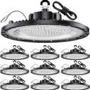 THELUX 200W UFO LED High Bay Light 30000LM IP65 5000K Daylight Super Bright Commercial High Bay LED Shop Lights for Warehouse Garage Factory Workshop Barn Gym with US Plug Cable & Safe Rope 10Pack