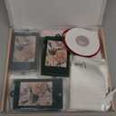 UNIQOOO 8 Pcs Christmas Acrylic Green Photo Frame Ornaments for Display Picture, 2 x 3 inch Festive Hanging Decoration, Double-Sided Picture Frames for Holiday, Home, Party, Xmas Tree Decorations