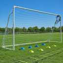 Soccer Goals for Backyard Soccer Goal 12x6 Big 10x6.5 8x6 6x4FT Soccer Goals for Youth Adults and Kids Large Metal 2" Goal Post with Agility Ladder and Target Net Soccer Cones Practice Equipment