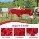 RUDONG M 1 Pack 54 x 54 Inch Square Tablecloth, Red Satin Tablecloth, Silky Satin Square Table Cloth, Bright Smooth Satin Table Cover for Wedding, Banquet, Party Dinning Decoration