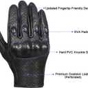 Superbike Full Finger Goat Skin Leather Touch Screen Motorcycle Gloves Men/Women S,M,L,XL,XXL (Perforated, L)