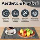 Large Stone Dish Drying Mat for Kitchen Counter, 24x16 Inchs Diatomaceous-Earth Quick Dry Stone Mat, Drying Pads for Kitchen, Utensils, Vegetable, Fruits, Bathroom Absorbent Pad, 23.6" x 15.4"