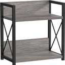 Giikin Countertop Shelf Organizer, 2 Tier Coffee Organizer for Desktop, Grey Counter Shelf Spice Rack for Kitchen (Grey, M)