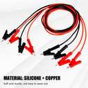 8PCS Dual Ended Crocodile Alligator Clips Jumper Wires, 1500V 15A 3.3ft/1m 14 Gauge Test Lead with Protective Insulator Clamps Silicone Flexible Cable Set Copper Clamps for Electrical Testing 14AWG