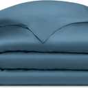 Cozy Earth Luxury Duvet Cover King - 100% Viscose from Bamboo - Ultra-Soft, Cooling & Lightweight Duvet Cover - Temperature-Regulating Bedding - Concealed Zip & Interior Snap Closures - Pacific Blue