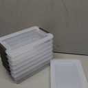 6 Pack Extra Large Pencil Box with Removable Divider, Thickened Pencil Case Bulk, Clear Crayon Marker Organizer Stackable Plastic Small Storage Containers for Pen Craft School Supplies(Grey)