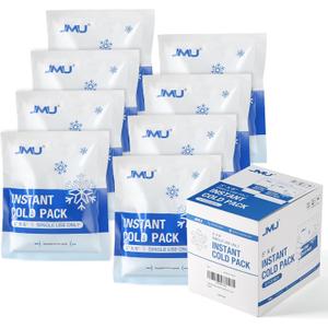 JMU 8 Packs Instant Cold Pack (5" x 6"), Disposable Instant Ice Packs for Injuries, Swelling, Sprains, Toothaches, Athletes & Outdoor Activities