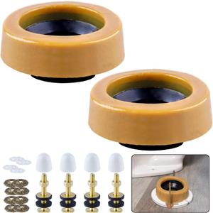 Extra Thick Wax Ring Toilet,with Flange and Bolts for Reinstallation of The Toilet, Fits 3-inch or 4-inch Waste Lines(2 PCS)