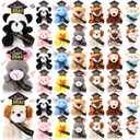 MiniInflat 12 Pcs Mini Graduation Stuffed Animal Bulk Tiny Congrats Grad Plush Small Animal Doll Keychain with Grad Hat for 2026 Graduation Party Favors Prek Kindergarten Classroom Exchange Gift