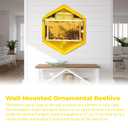Bee Hive Box with Observation Windows,Complete Beehive Starter Kit,Hanging Beehive for Indoor Bee Breeding,Transparent Door Panel for Easy Observation,with 3 Beehive Frames and 6 Comb Honey Box