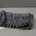 Kevin Textile Soft Plush 12x24 Inch Lumbar Pillow Cover 1 Pack, Luxury Fluffy Faux Fur Striped Flannel Rectangle Cushion Case for Couch Sofa Chair Bed Home Decor, Dark Grey