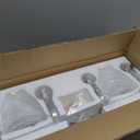 ANDY STAR Bathroom Light Fixtures Over Mirror, 4-Light Brushed Nickel Vanity Lights for Bathroom, 27.8 Inch Vintage Wall Sconce with Milk White Bell Glass Shades, Rustproof Silver Finish, E26 Base