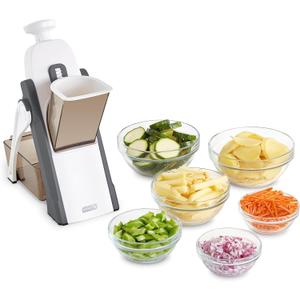 DASH Safe Slice Mandoline Slicer, Julienne + Dicer for Vegetables, Meal Prep & More with 30+ Presets & Thickness Adjuster - Grey (Gray)