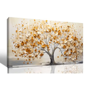 Decorative Painting Orange Leave Tree (24"x48")