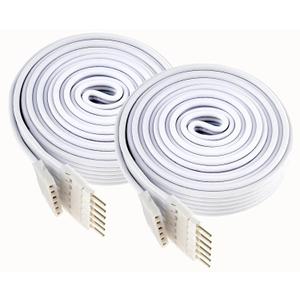Extension Cable for Philips Hue & WiZ Lightstrip, 3.3ft (1m), 2-Pack, White  Standard 6-Pin V3 Connector, Flat Flexible Cable for Smart LED Lightstrips (Indoor Use)