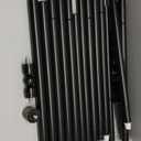 Bay Window Curtain Rods, HOTOZON 7/8 Inch Heavy Duty Curtain Rods for Bay Windows 48-84 Inch(Center Rod), 32-58 Inch Side Rods for Windows, Black, Decorative Drapery Rod with End Cap Finials