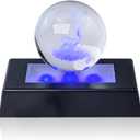 LED Light Base Rectangle Display Stand, 3D Crystal Light Base with 7 Color and USB Cable, Multicolor Lighted Rectangle Stand for Crystal Glass Ball/Art Display/Holiday Party Decoration(Black) (Black)