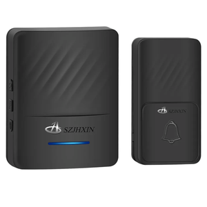 SZJHXIN Wireless Doorbell, Self-powered Doorbell Kit with 1 Self-powered Push Button and 1 Plug in Receiver Door Chime, Over 590 Feet Range and 50 Chimes, No Battery Required Push Button(Black)