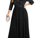 Talisea Black Formal Dresses for Women Plus Size Long Gowns Evening Ball Elegant Gala Mother of Bride Sequin Prom Dress 3XL