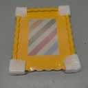 8x10 Picture Frame with Mat for 5x7, Wavy Edge Wooden Real Glass Photo Frame for Tabletop and Wall Hanging, Yellow, 1 Pack