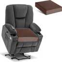 Tromlycs Chair Seat Cushions for Recliners Gel Memory Foam Extra Large Chair Cushions for Seniors 20 x 20 x 5 Inch Brown, 2 Pack