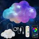 LED Wall Cloud Light for Bedroom, WOOHERLOO Stick-on Cloud Lamp Smart APP and Remote Control, Fluffy Cloud Night Light RGB Music Sync Lights for Room, Cool Stuff for Teen Girl, Kids Room Decor (60CM)