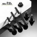 M6 x 50mm Flanged Button Head Socket Cap Screws Bolts, Nuts, Flat & Lock Washers, 20Pcs 18-8 (304) Stainless Steel, Fully Threaded, Black Oxide by SG TZH (with Hex Spanner)