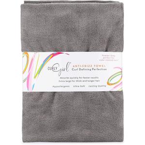 Curly Girl Towel for Women with Curls, Anti-Frizz, Absorbent, Fast Drying, Curly Hair, Microfiber Hair Drying Towel for Curls (Powder Gray)