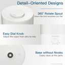 MEGAWISE 3.5L Cool Mist Humidifier Ultra-Quiet Ultrasonic Vaporizer with Top-Fill Design, Essential Oil Diffuser, 7-Color Night Light & Auto Shut-Off, White